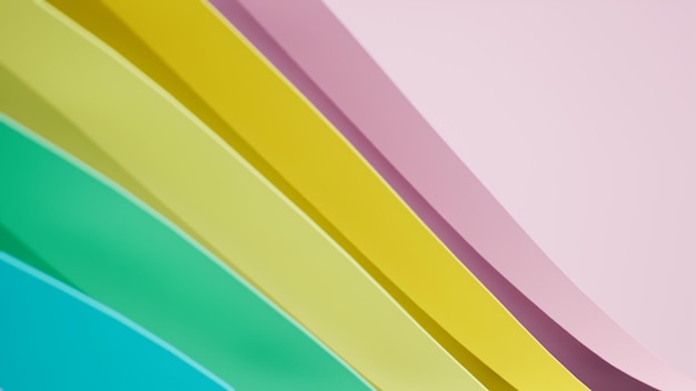 3D background design in pastel colors Abstract background with wavy shape