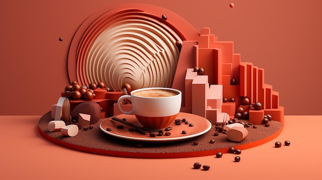 3d background for international coffee day