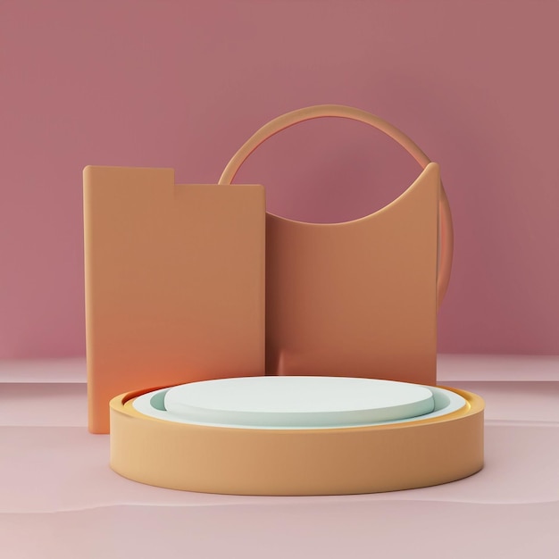 3d background products minimal podium scene with geometric platform ai generative