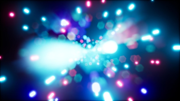 3d background with bright particles bokeh