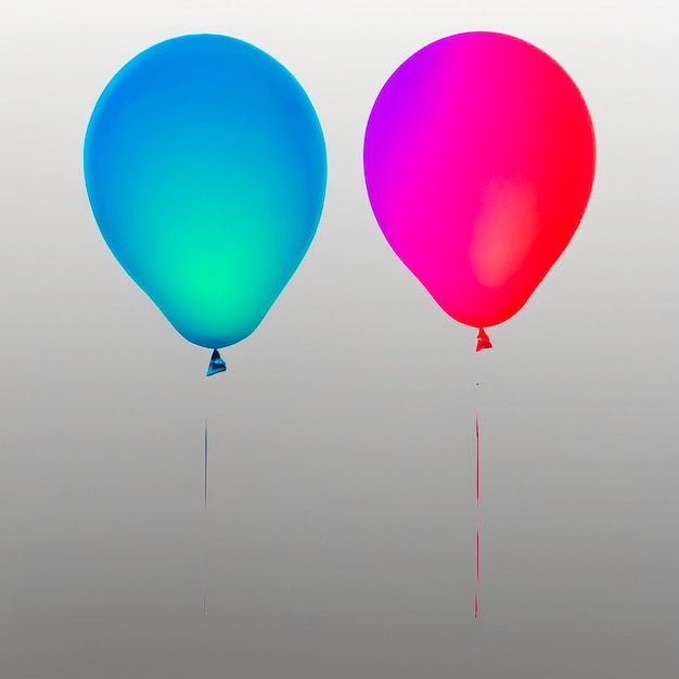 3d balloons with multi colours