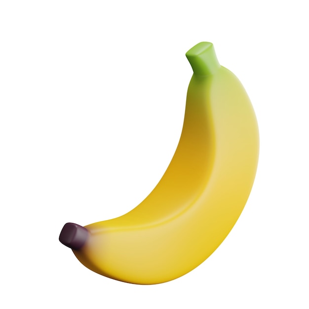 3d banana on the white background