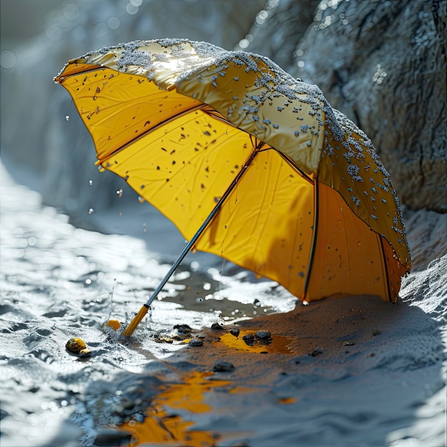 3D Beach Yellow Umbrella Summer Background Images Hd Wallpapers