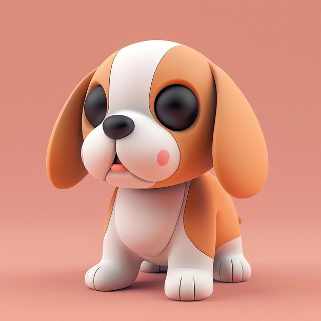 3D Beagle Icon Dog Breed and Pet Illustration Logo