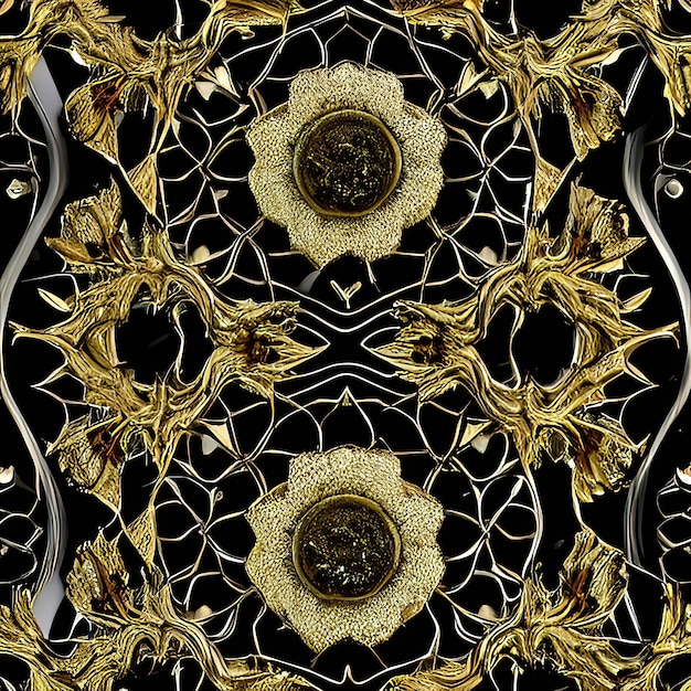 3D beautiful scroll and filigree pattern render