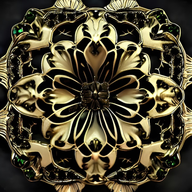 3D beautiful scroll and filigree pattern render