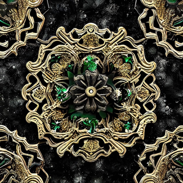 3D beautiful scroll and filigree pattern render