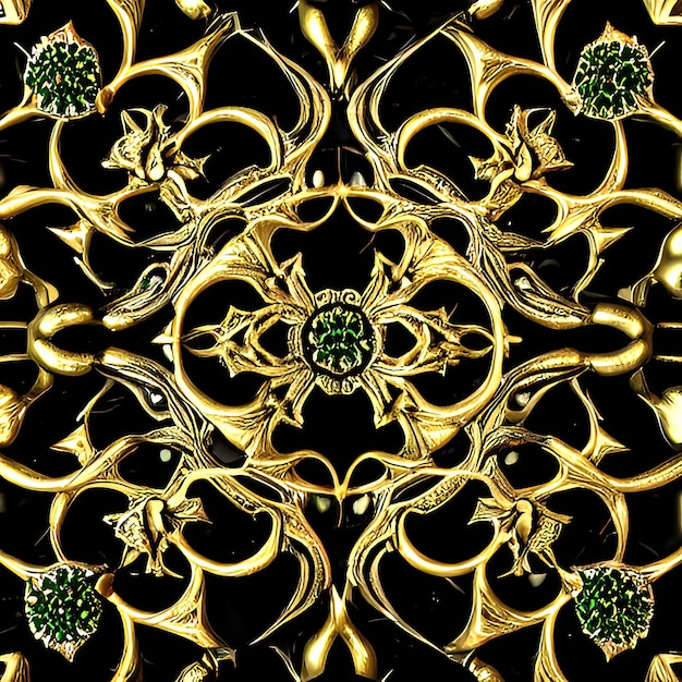 3D beautiful scroll and filigree pattern render