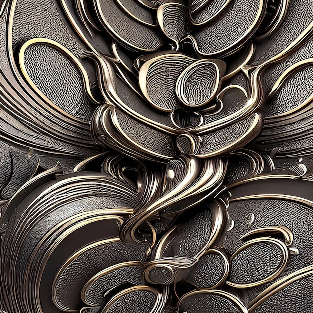 3D beautiful scroll and filigree pattern render