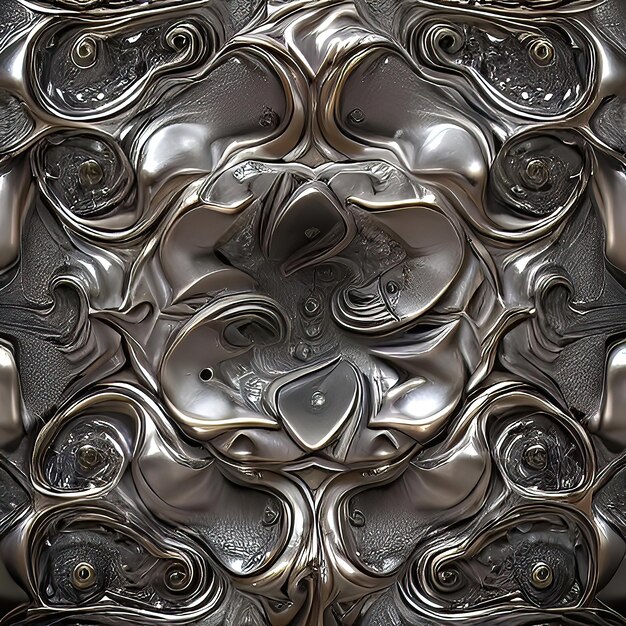 3D beautiful scroll and filigree pattern render