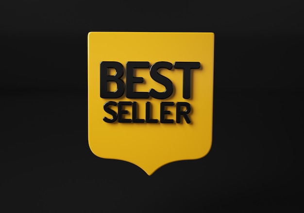 3D Best Seller Badge Logo Design word Best Seller Award Symbol Emblem Icon Label or Sticker