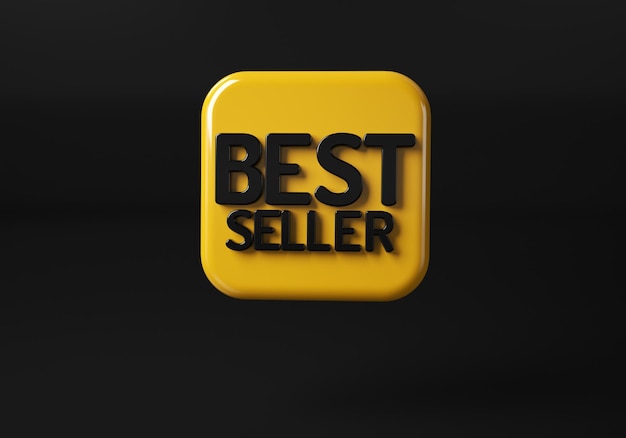 3D Best Seller Badge Logo Design word Best Seller Award Symbol Emblem Icon Label or Sticker