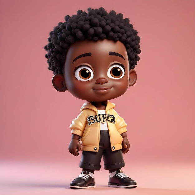 A 3d black boy