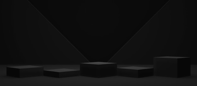 3D black podium Product mock up