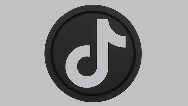 3d black white soft tiktok icon