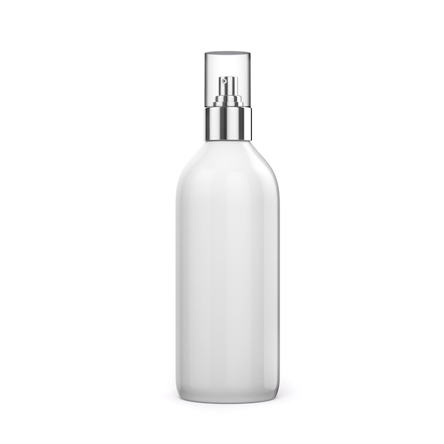 3d blank spray bottle on white background