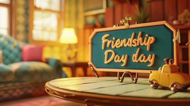 3D Blender Friendship Day Sign Design