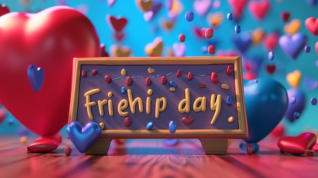 3D Blender Friendship Day Sign Design