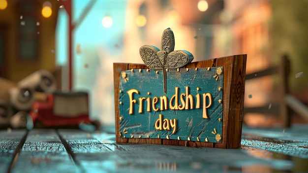 3D Blender Friendship Day Sign Design