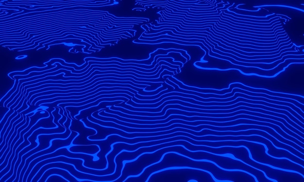 3D Blue contour layers Futuristic data