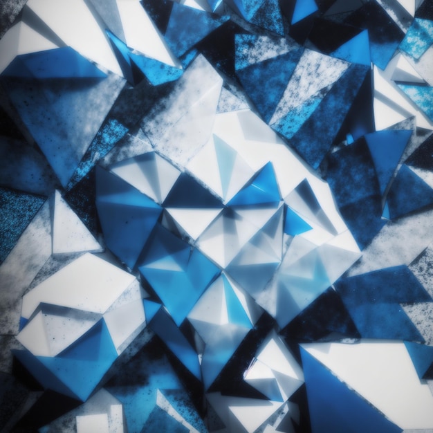 3d blue and light grey geometric abstract