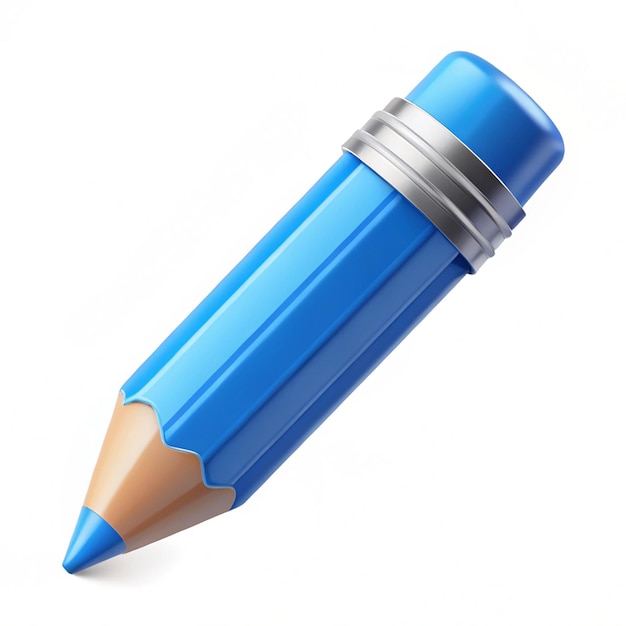 3d blue Pencil icon