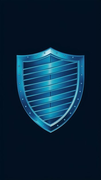 3d Blue Shield icon no text on transparency background PNG