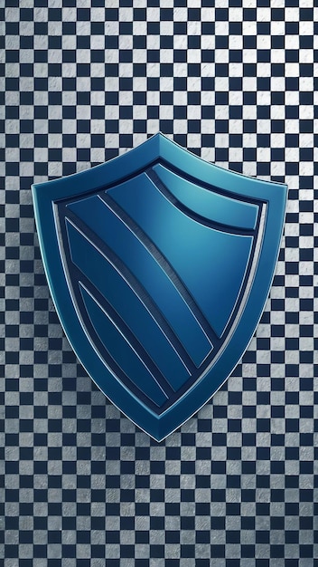 3d Blue Shield icon on transparency background PNG