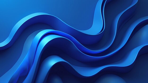 3D Blue Wavy Shape Background with Fluid Curves and Depth for Modern Digital Design