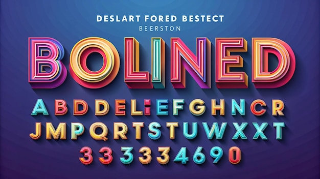 3D bold Abstract Designer font set