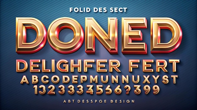 3D bold Abstract Designer font set