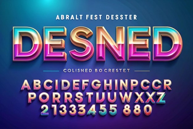 3D bold Abstract Designer font set