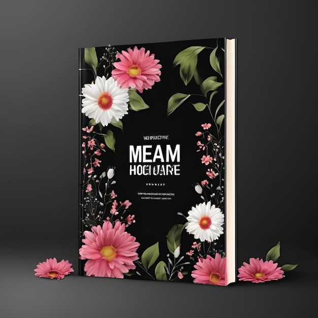 Photo 3d book cover mockup design realistic colorful image