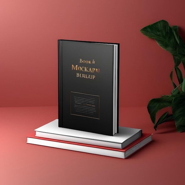 Photo 3d book cover mockup design realistic colorful image