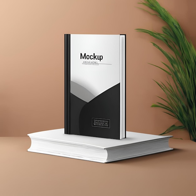 Photo 3d book cover mockup design realistic colorful image