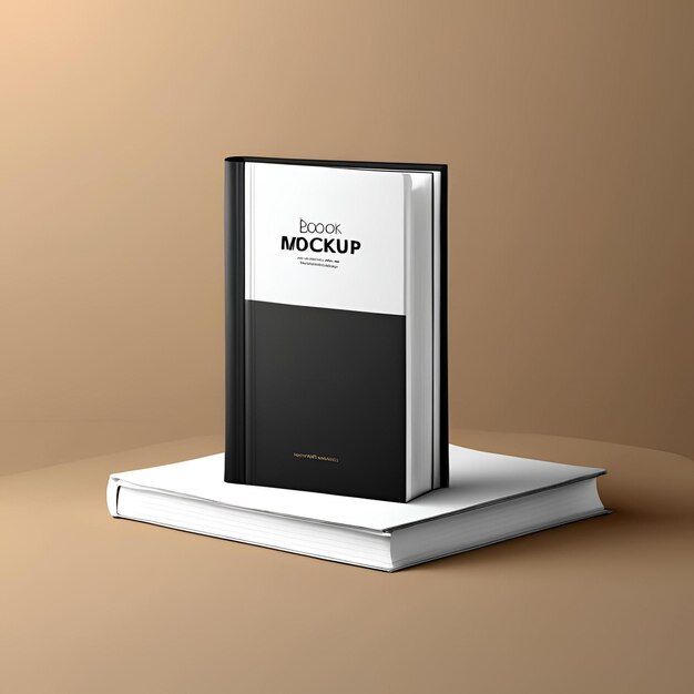 Photo 3d book cover mockup design realistic colorful image