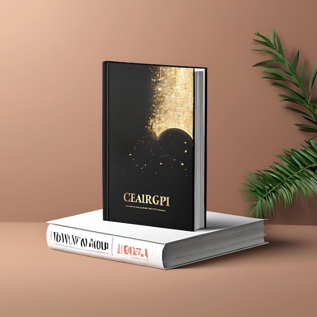 Photo 3d book cover mockup design realistic colorful image