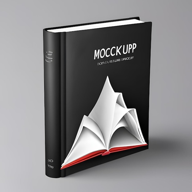 Photo 3d book cover mockup design realistic colorful image