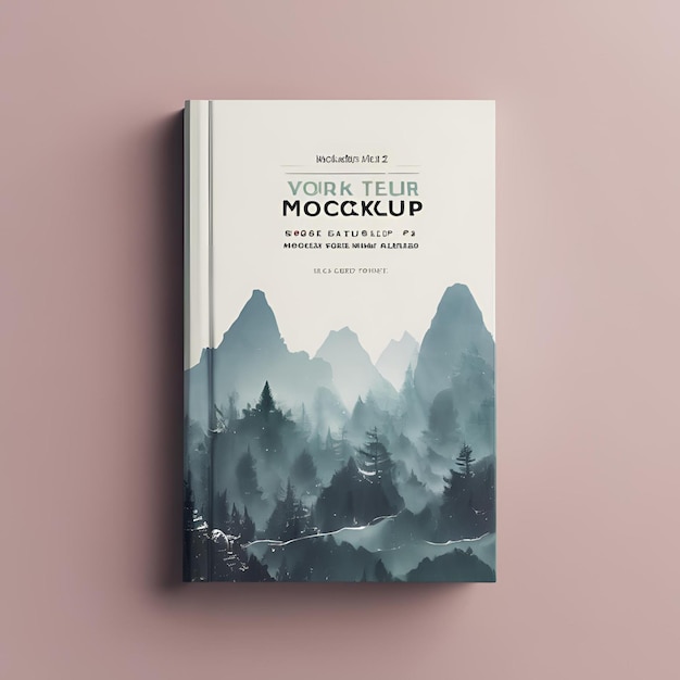 Photo 3d book cover mockup design realistic colorful image