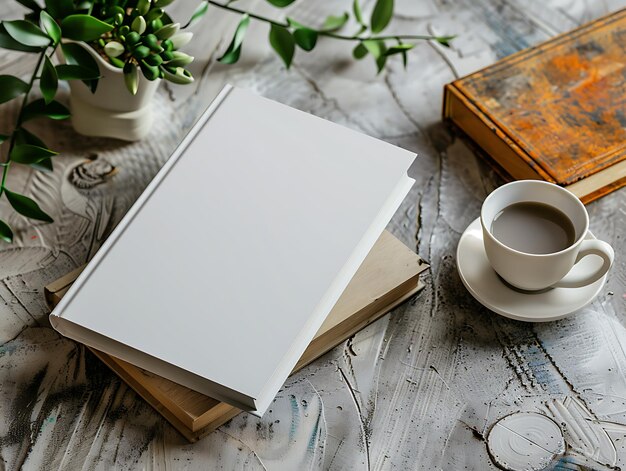 3D book mockup white blank hardcover