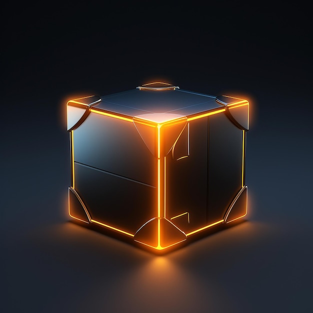 3D Box Icon Packaging and Storage Container isometric isolated render