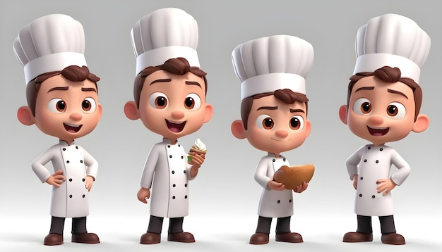 3D BOY CHEF CHARACTER SET