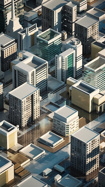 3d building isometric style background