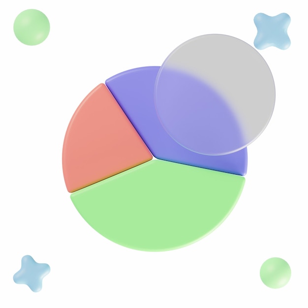 3D business pie chart illustration