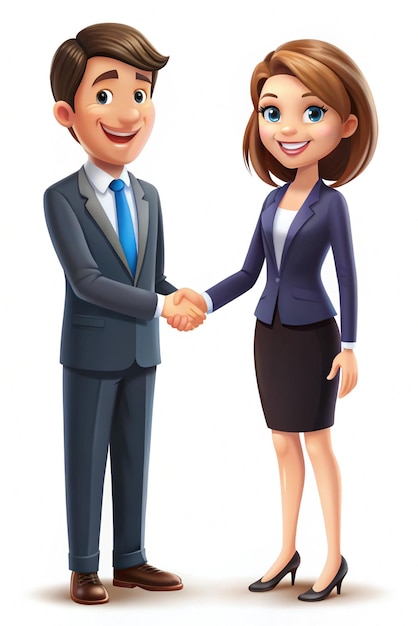 Photo 3d businessman and businesswoman