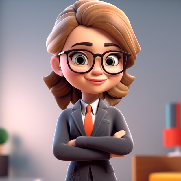 3D Businesswoman Character Illustration