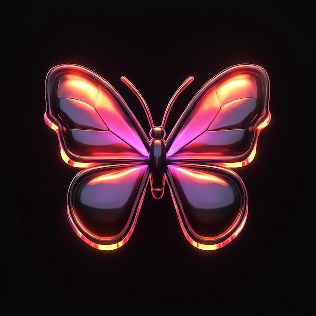 3D Butterfly Icon Transformation and Nature Illustration Logo