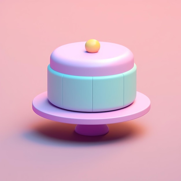 3d cake base icon with colorful background