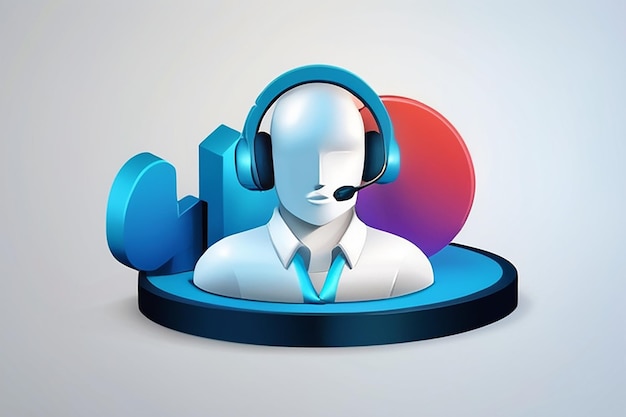 Photo 3d call center support service icon customer consultation hotline call center help trendy and modern vector in 3d style