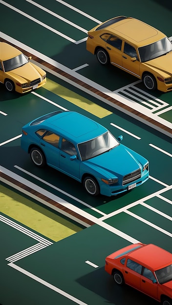 3d car isometric style background